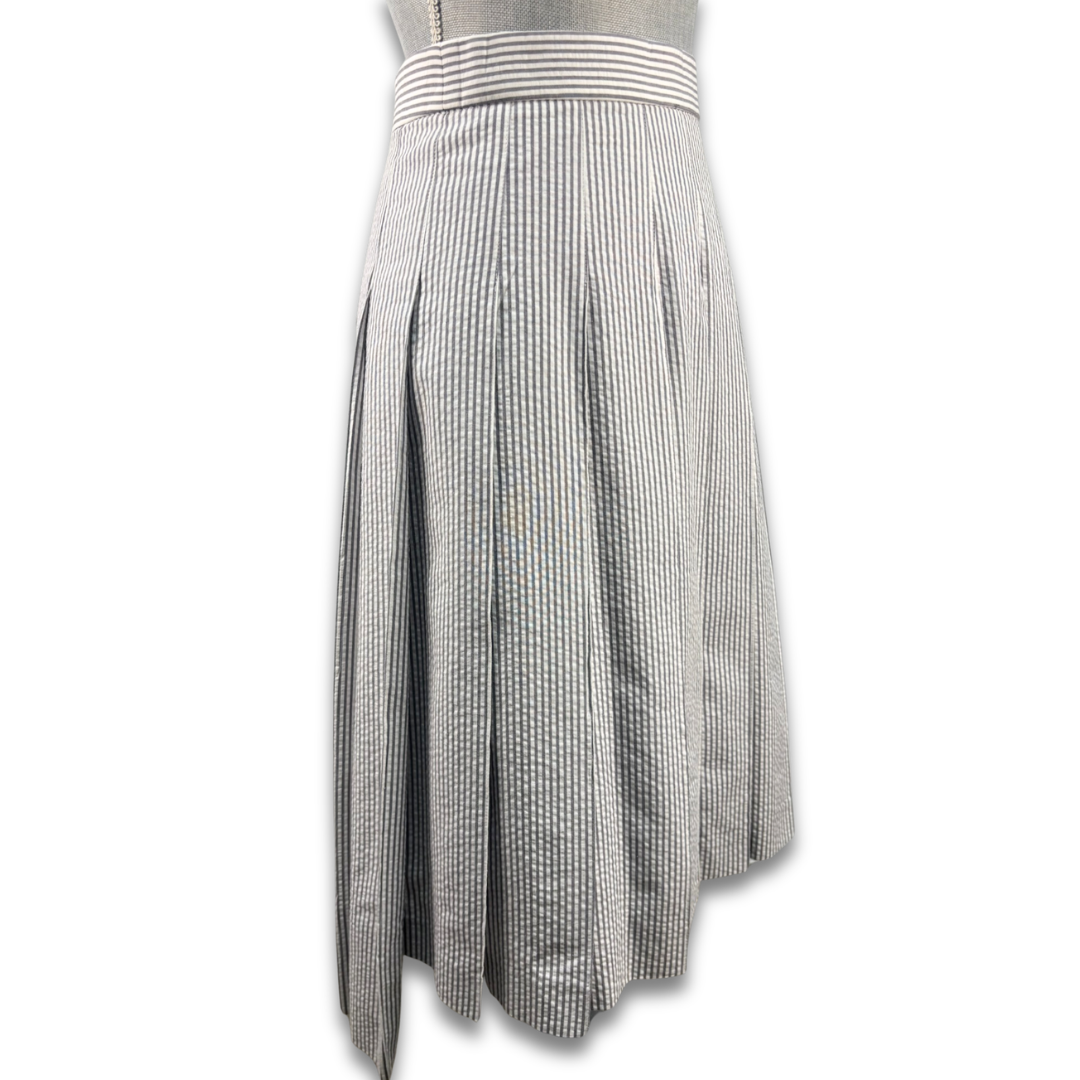 Thom Browne Seersucker Pleated Skirt-Size 38