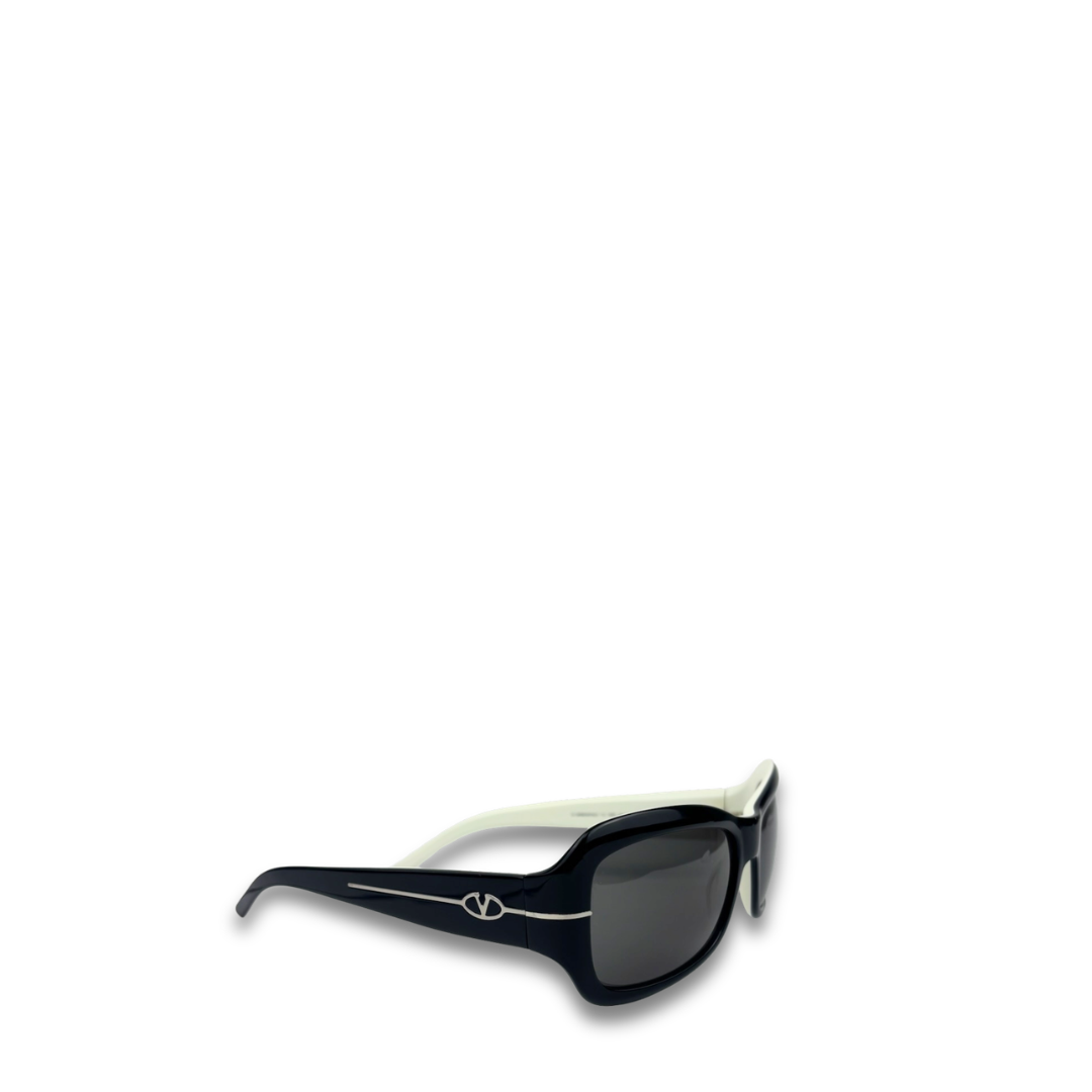 Valentino Rectangular Black Contrasting Sunglasses
