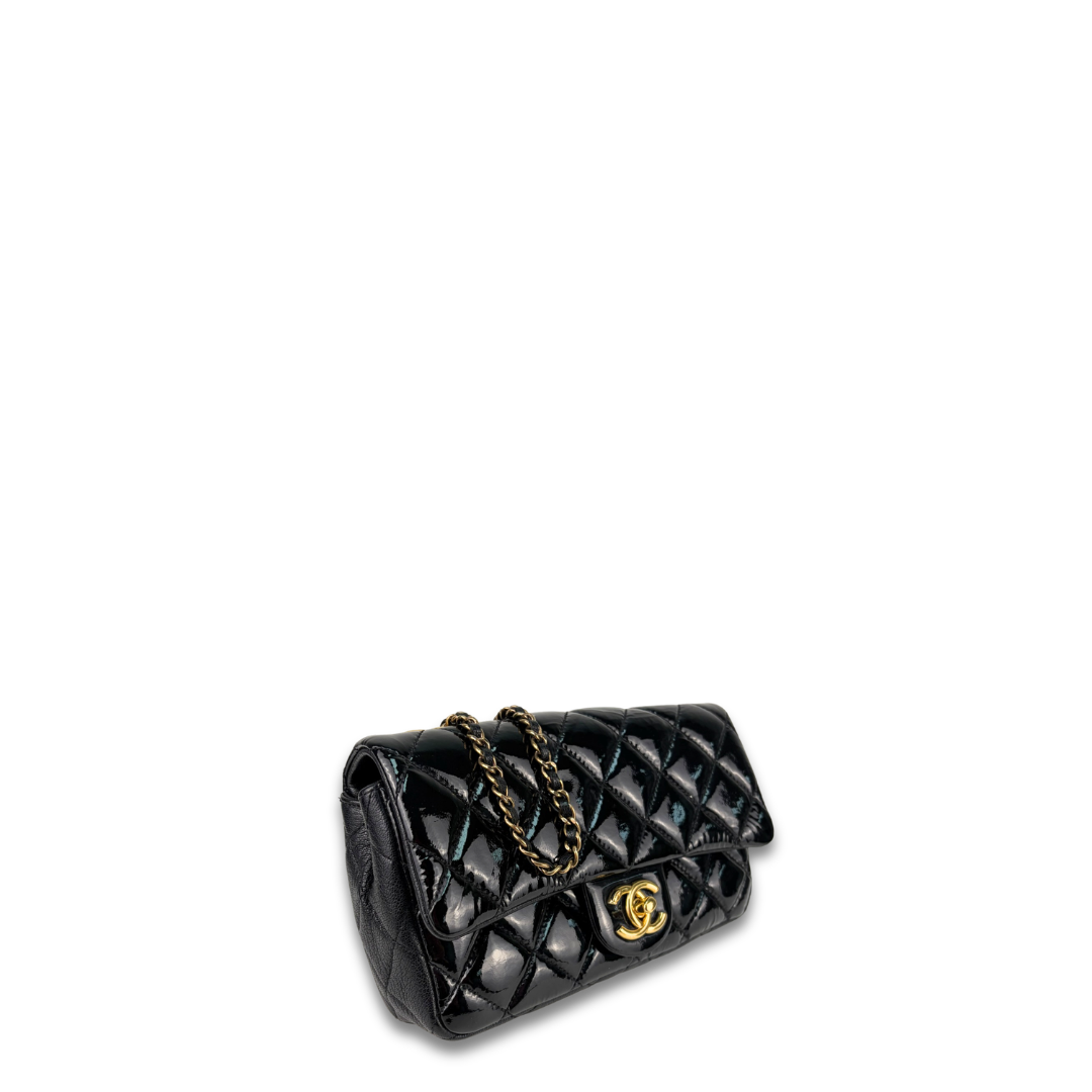 Chanel Patent Goatskin Small CC Eyelet Flap