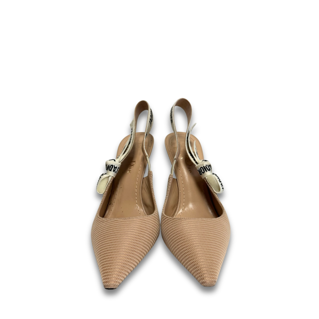 Dior Beige J'Adior 100mm Slingbacks - Size 37