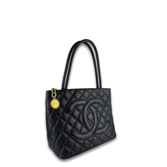 Chanel Black Caviar Medallion Tote
