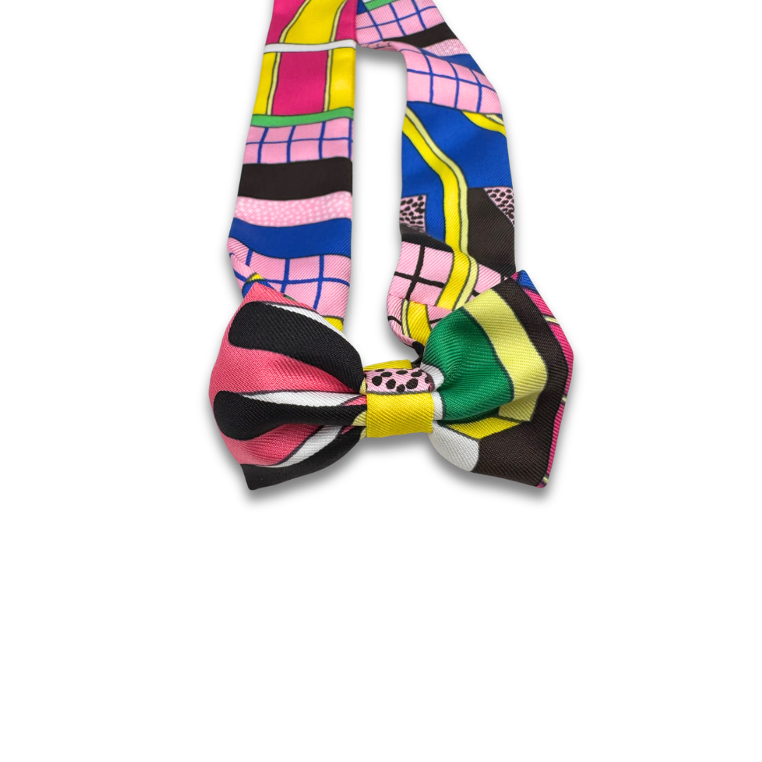 Hermès Silk 'A Garden of Shapes' Twilly and Bowtie