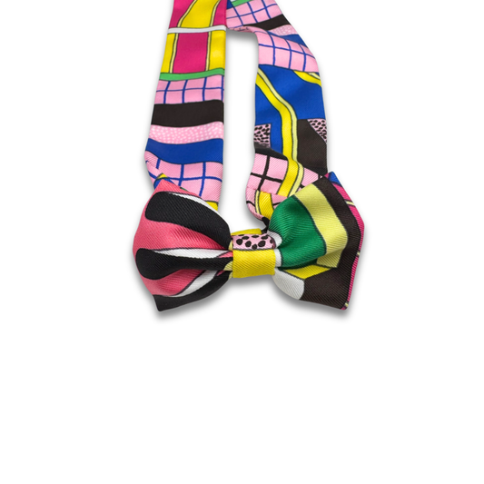 Hermès Silk 'A Garden of Shapes' Twilly and Bowtie