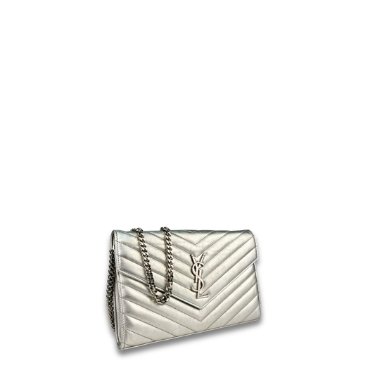 YSL Silver Cassandre Chain Wallet