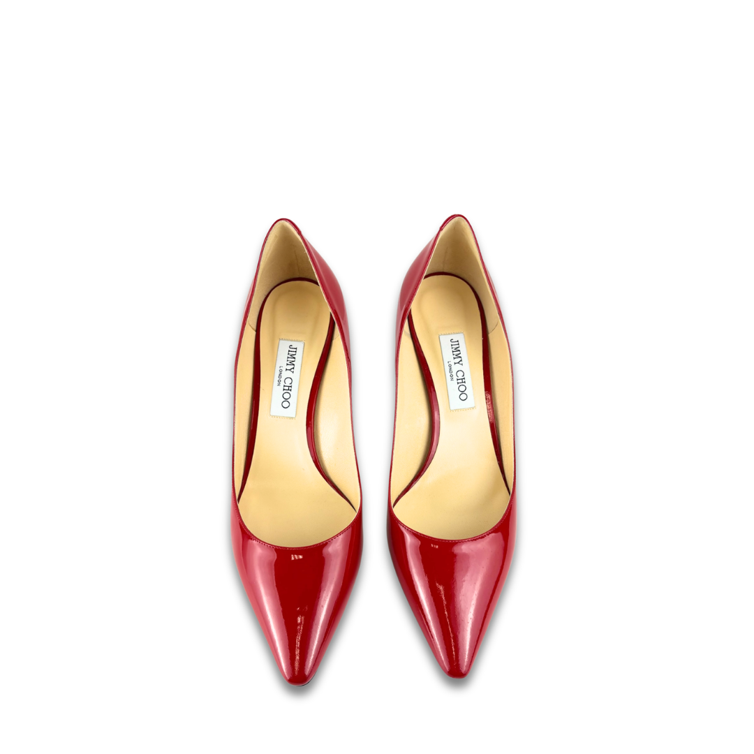 Jimmy Choo Red Patent Romy 60 Pumps - Size 42