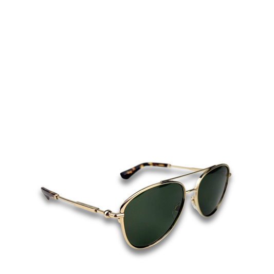 Burberry Gold Metal Aviator Sunglasses