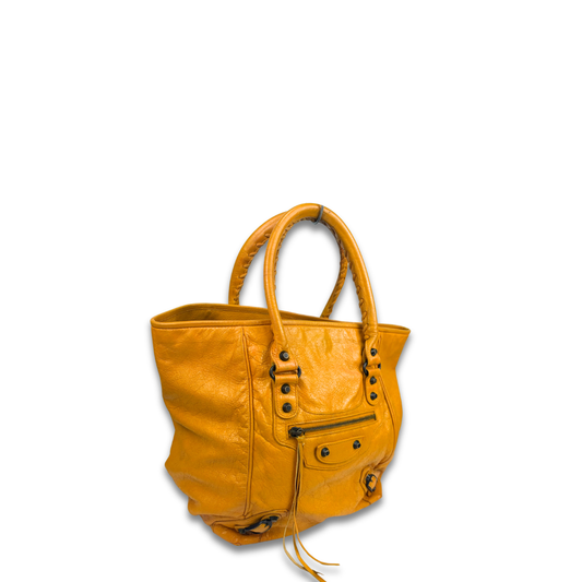 Balenciaga Orange Motorcross Sunday Tote