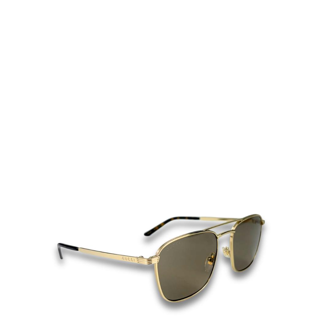 Gucci Gold Metal Aviator Sunglasses