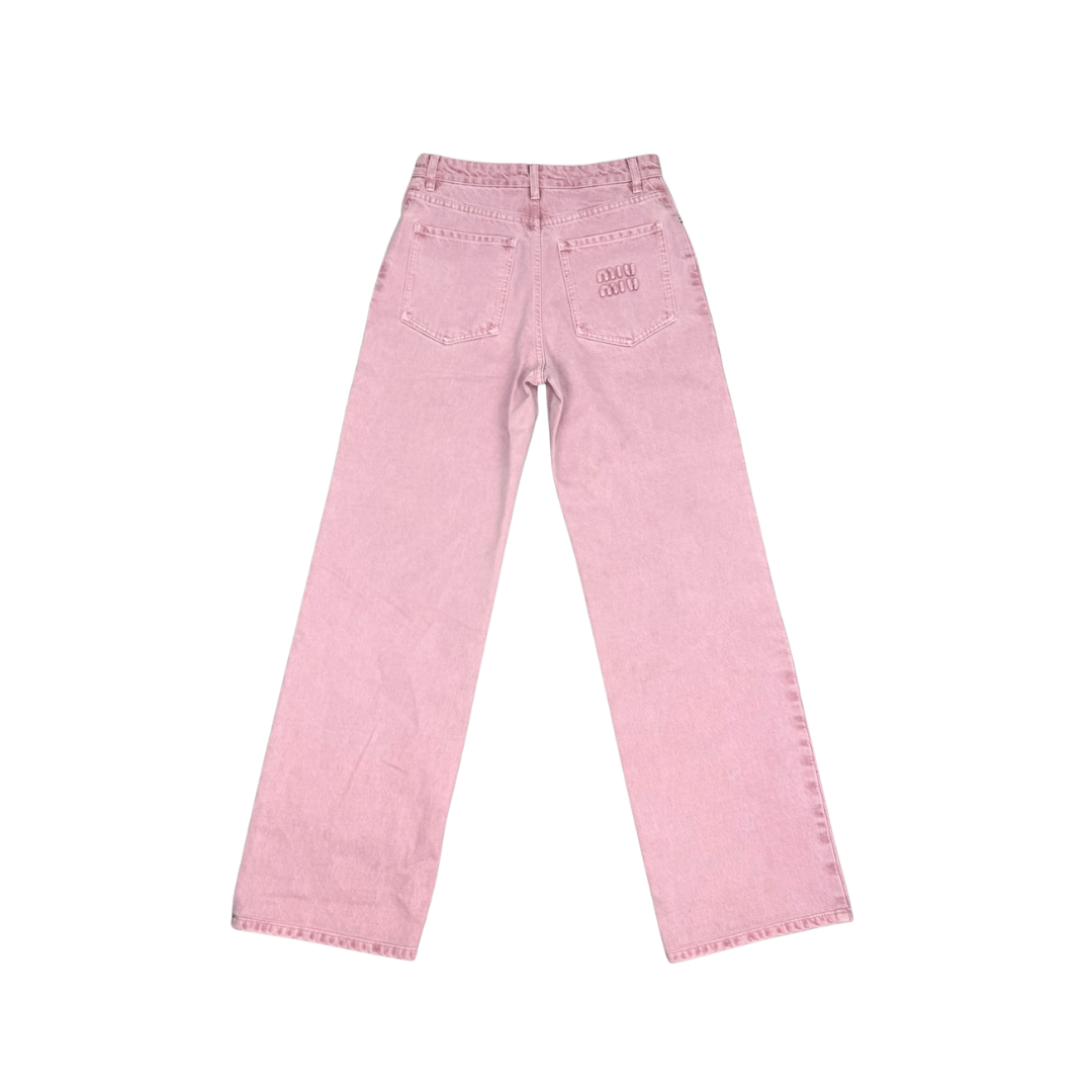 Miu Miu Pink Straight Leg Jeans - Size 25