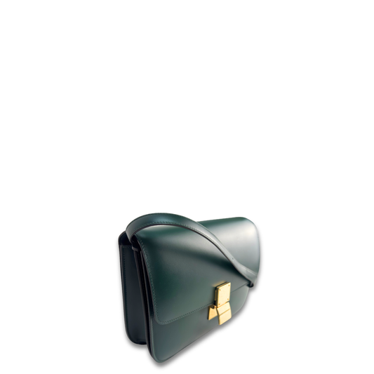 Celine Dark Green Small Calfskin Box Bag