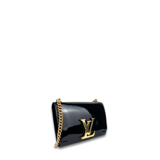 Louis Vuitton Black Patent Chain Louise MM