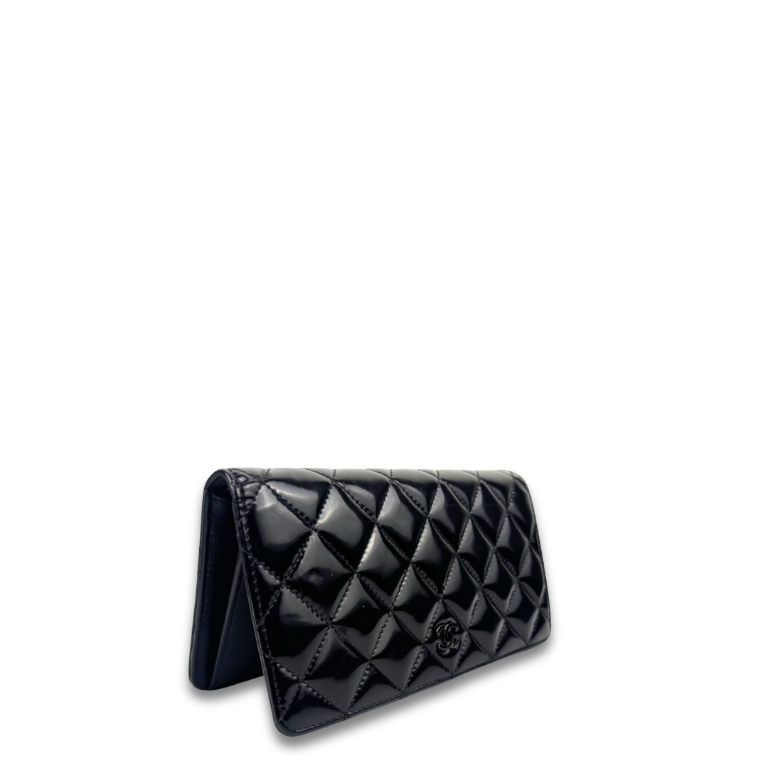 Chanel So Black Patent Bifold Wallet