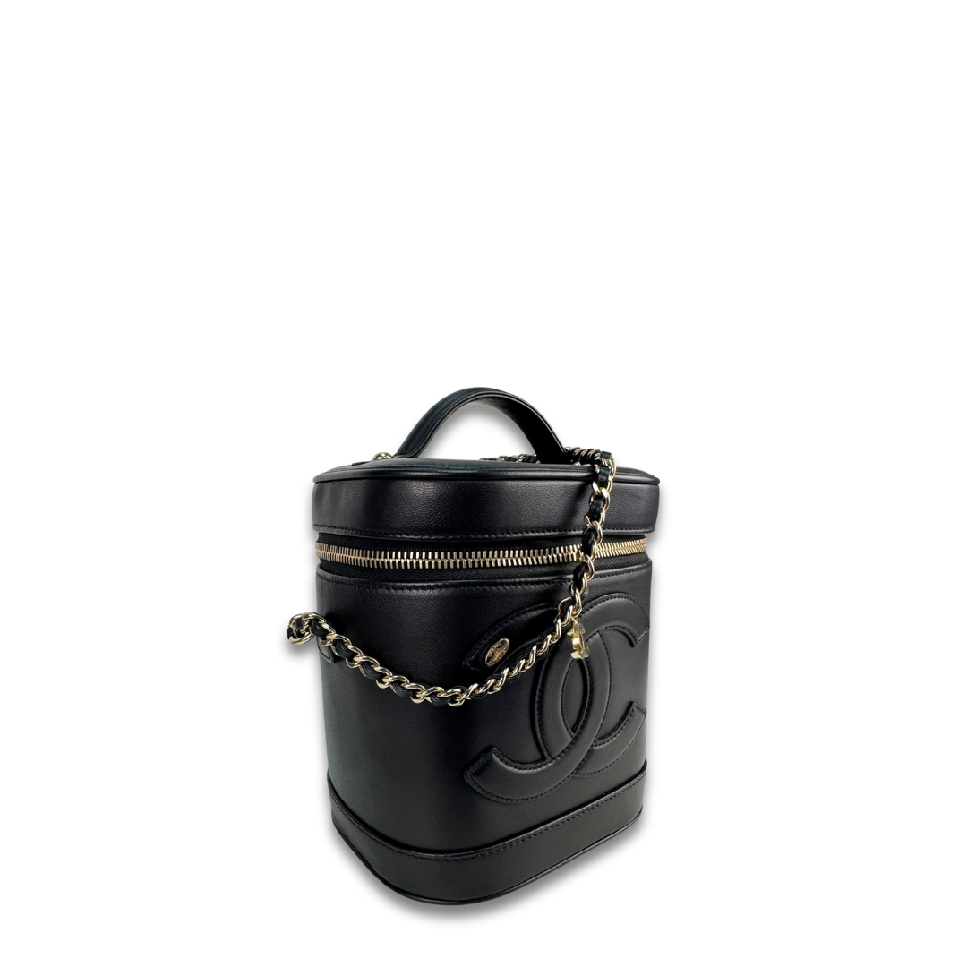Chanel Black Calfskin Vanity Case