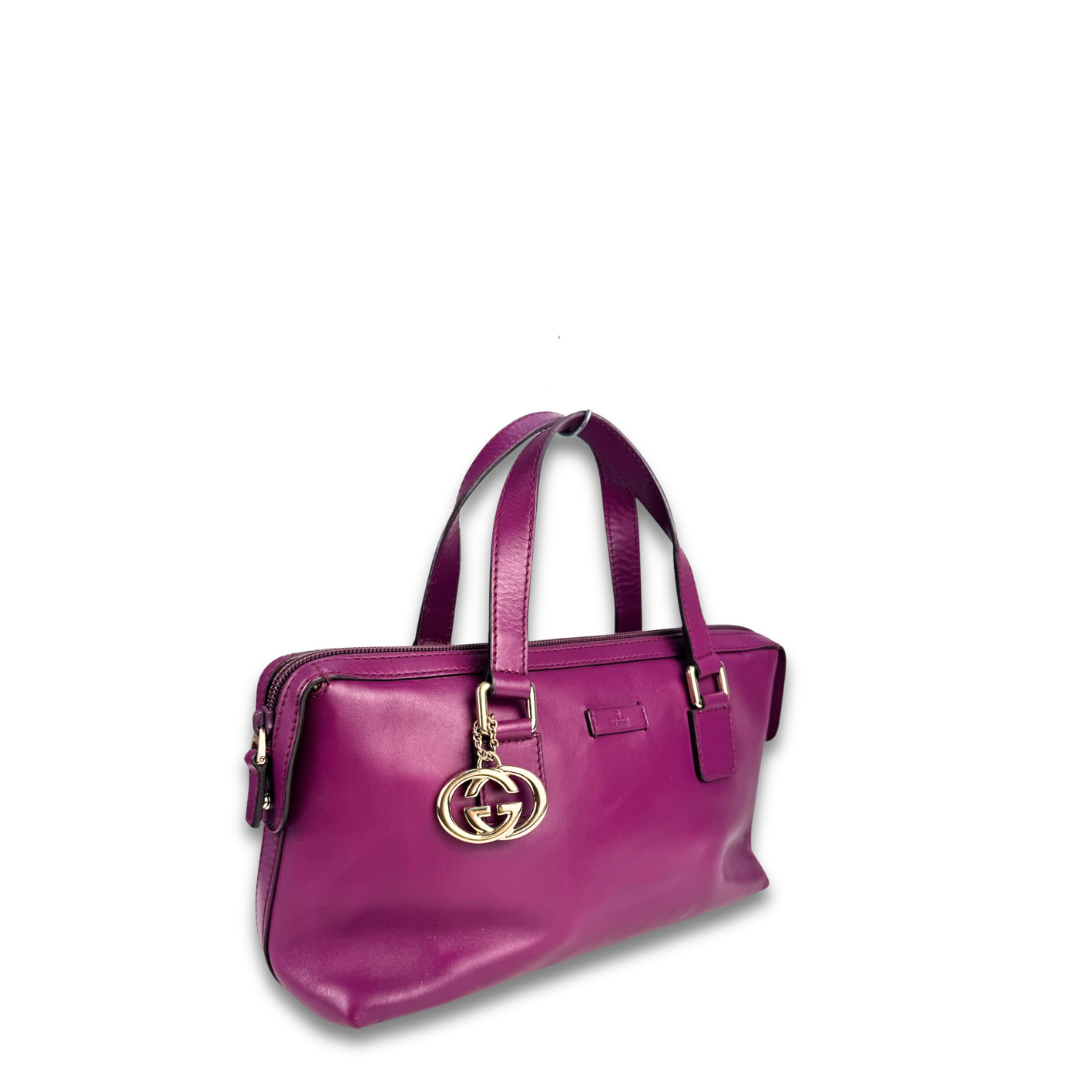 Gucci Purple Leather Top Handle