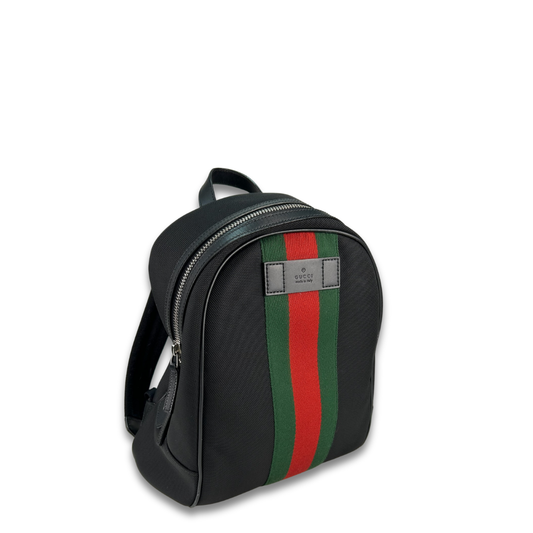Gucci Black Techno Canvas Web Backpack