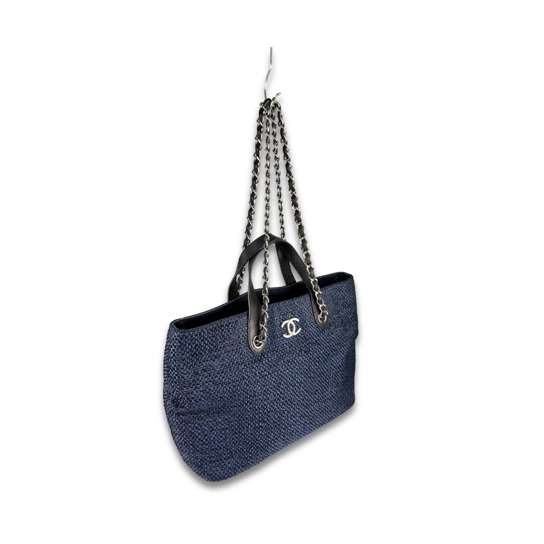 Chanel Woven Raffia Two-Way Small Tote