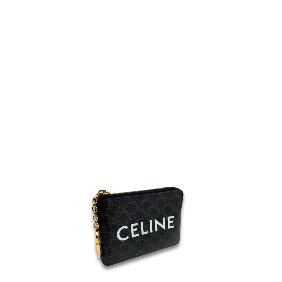 Celine Triomphe Canvas Key Pouch