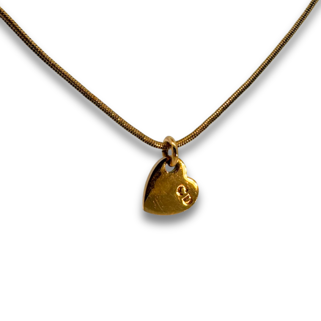 Christian Dior Heart Engraved Pendant Necklace