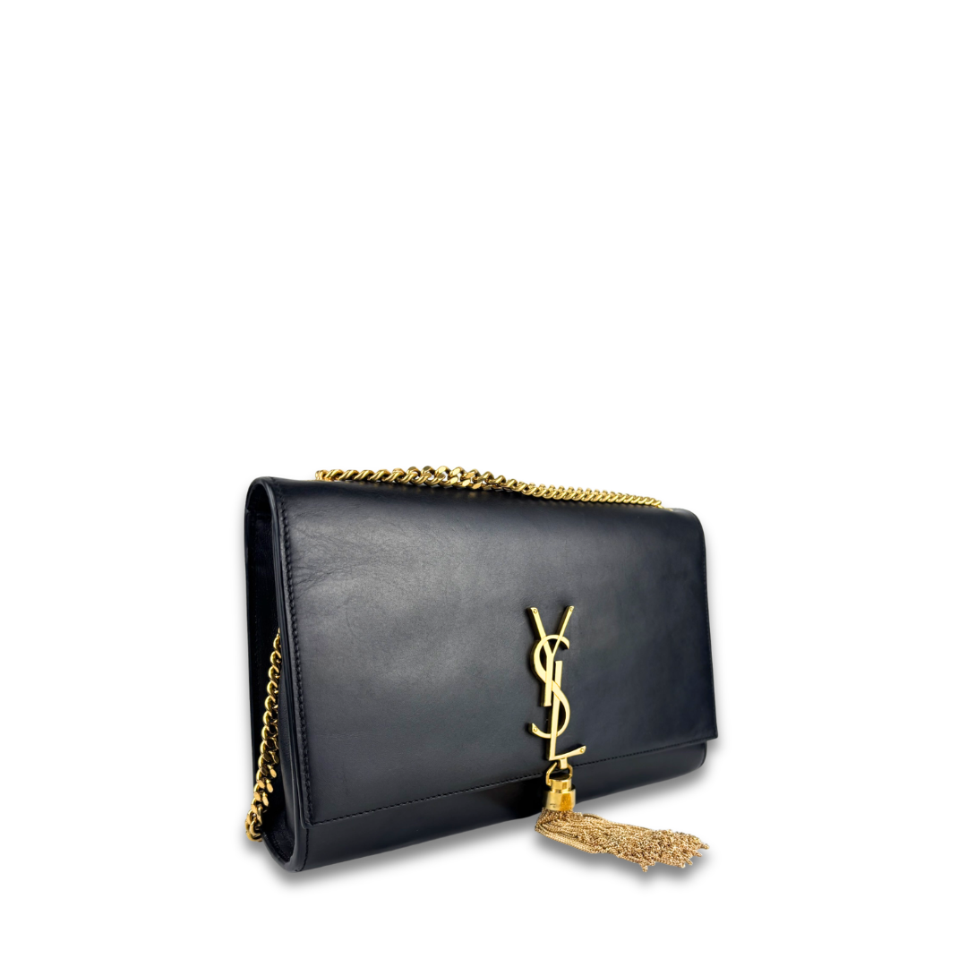 YSL Black Medium Kate Tassel Chain Bag