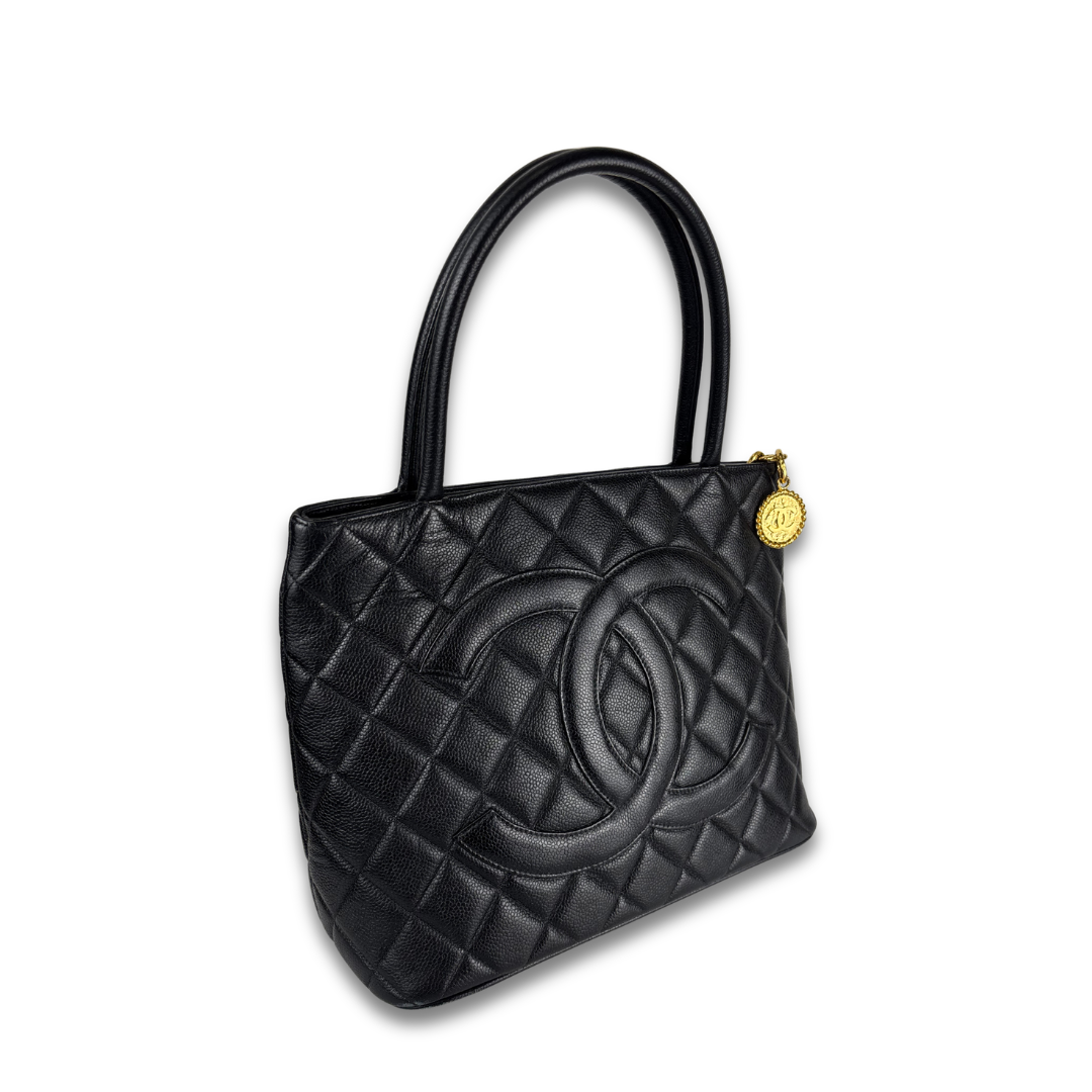 Chanel Black Caviar Medallion Tote
