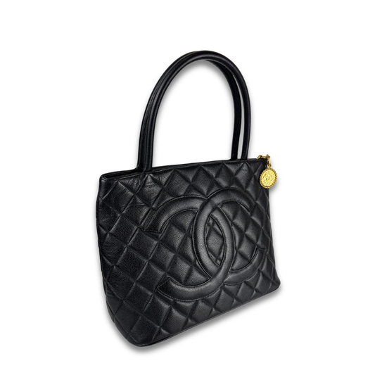 Chanel Black Caviar Medallion Tote