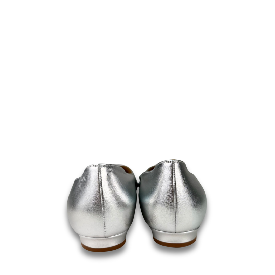 Manolo Blahnik Silver BB Flats - Size 40