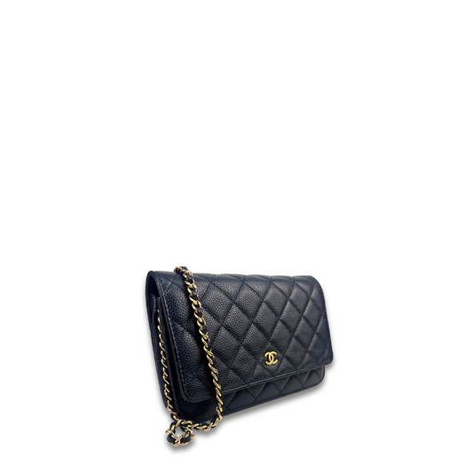 Chanel Navy Caviar Classic Wallet on Chain