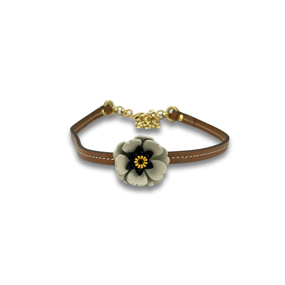 Miu Miu Flower Leather Choker