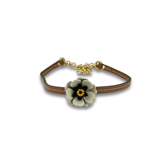Miu Miu Flower Leather Choker