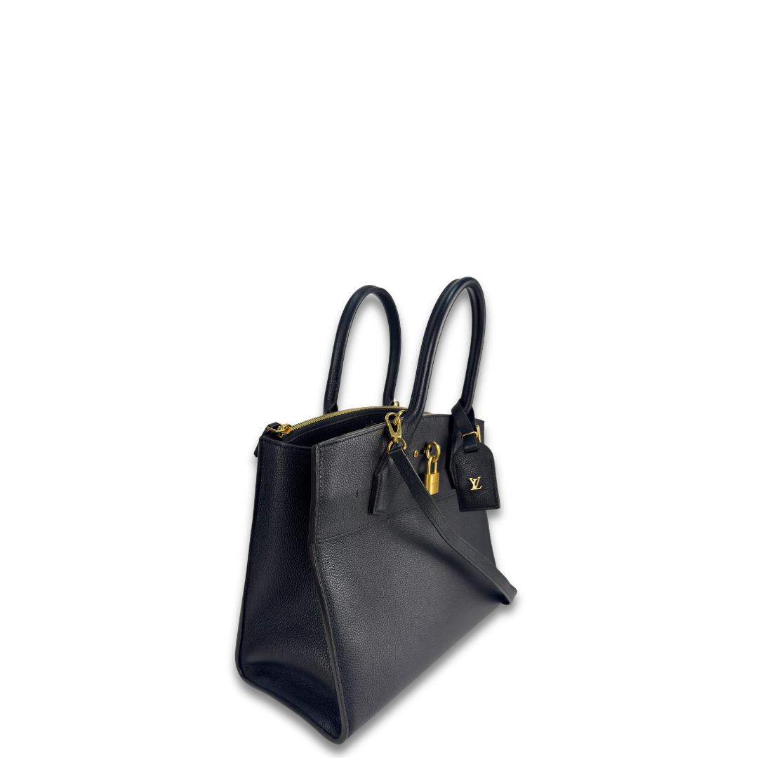 Louis Vuitton Black Taurillon City Steamer MM