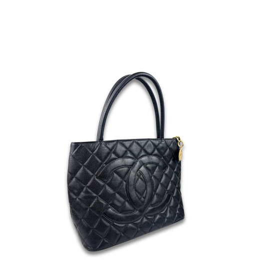 Chanel Black Caviar Medallion Tote GHW