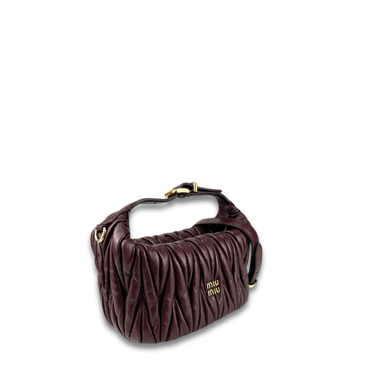 Miu Miu Burgundy Matelassé Nappa Pouch