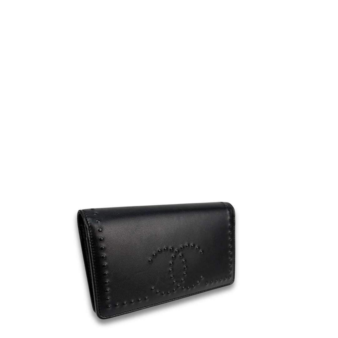 Chanel Studded Lambskin Bifold Flap Wallet