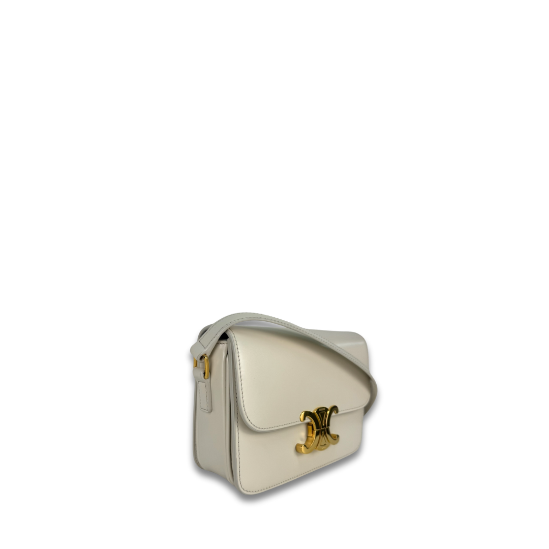 Celine White Teen Triomphe Bag | Lola Saratoga