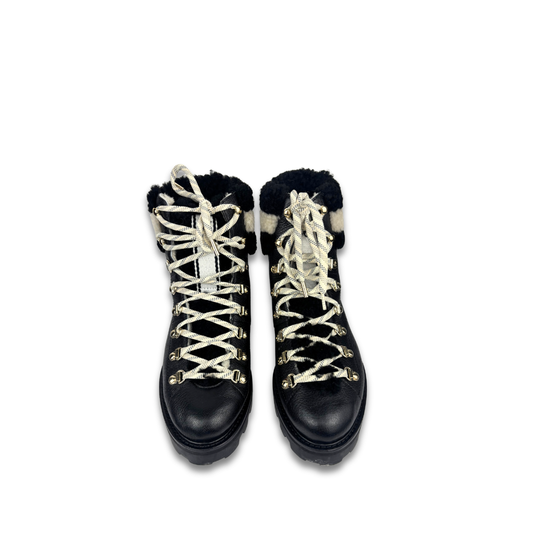 Jimmy Choo Eshe Shearling Combat Boots - Size 36