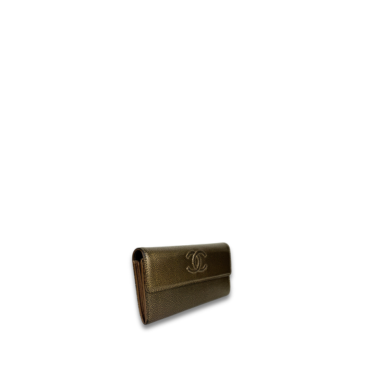 Chanel Bronze Grained Calfskin Long Wallet