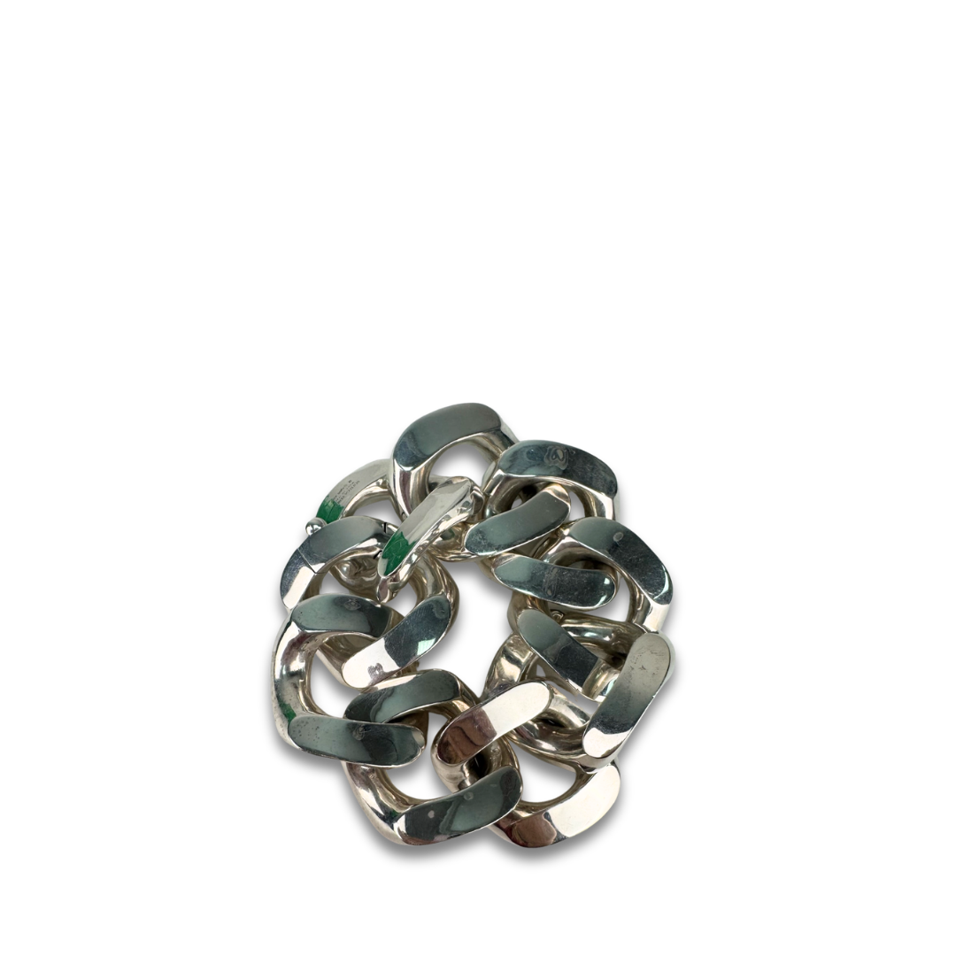 Bottega Veneta Sterling Silver Oversized Curb Link Bracelet
