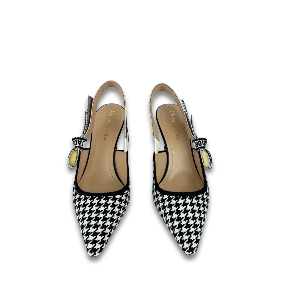 Dior Houndstooth J'Adior Slingbacks - Size 37