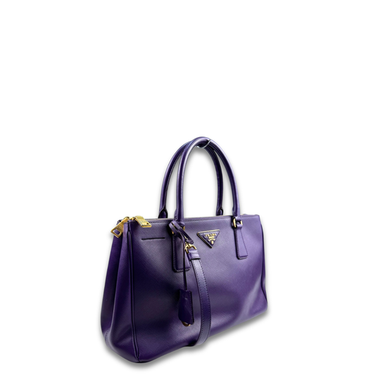 Prada Small Purple Double Zip Galleria