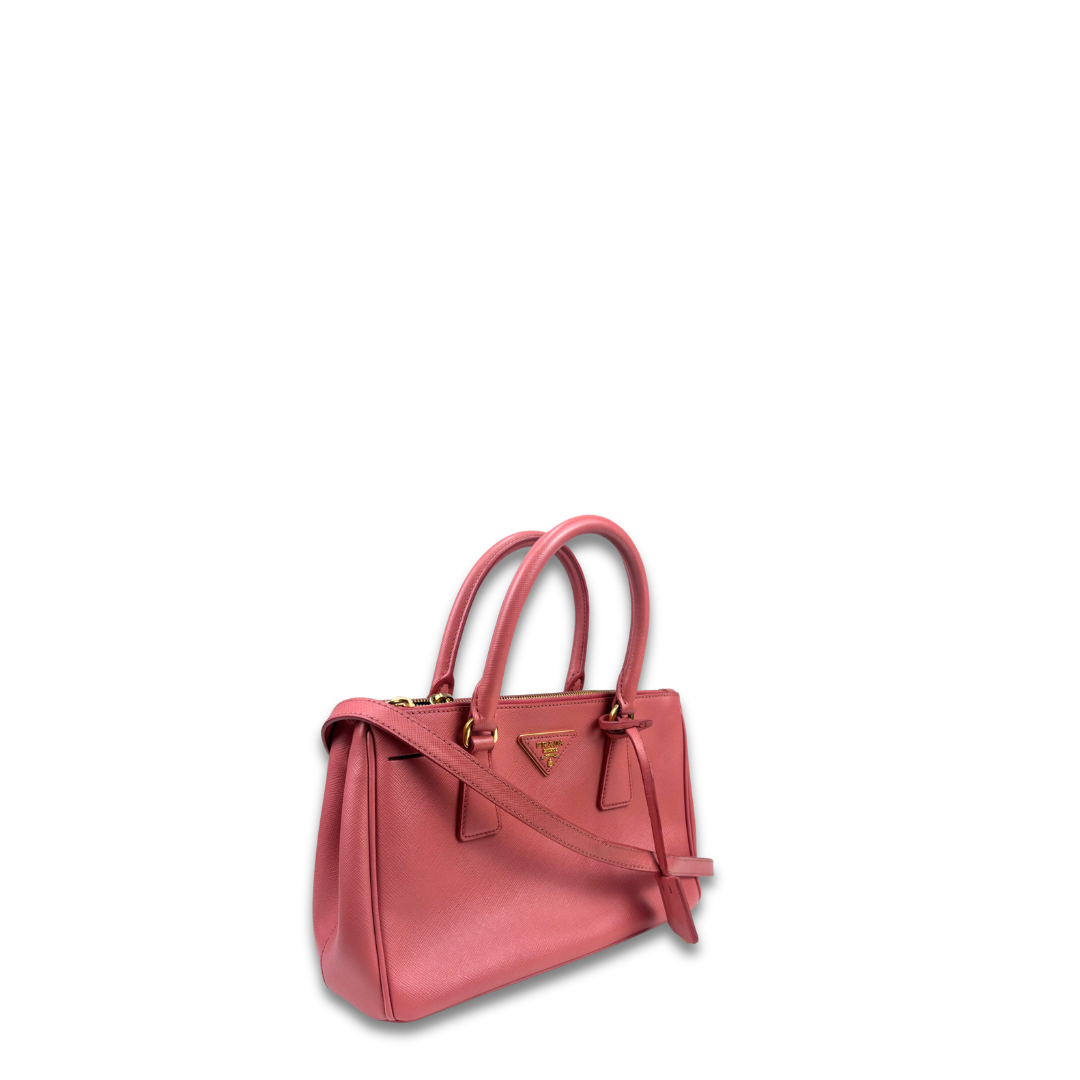 Prada Mini Coral Double Zip Galleria
