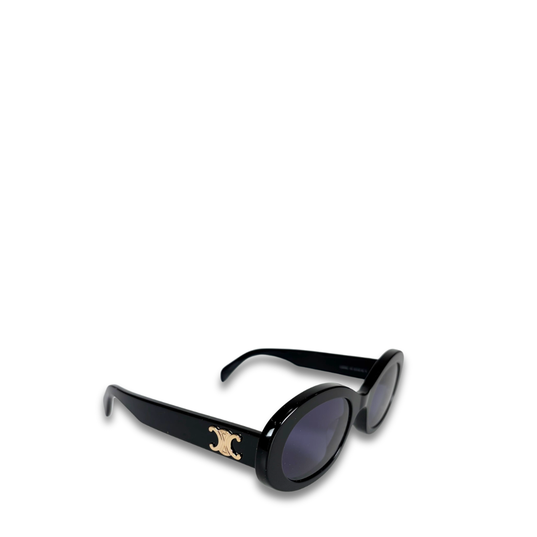 Celine Oval Triomphe Black Sunglasses