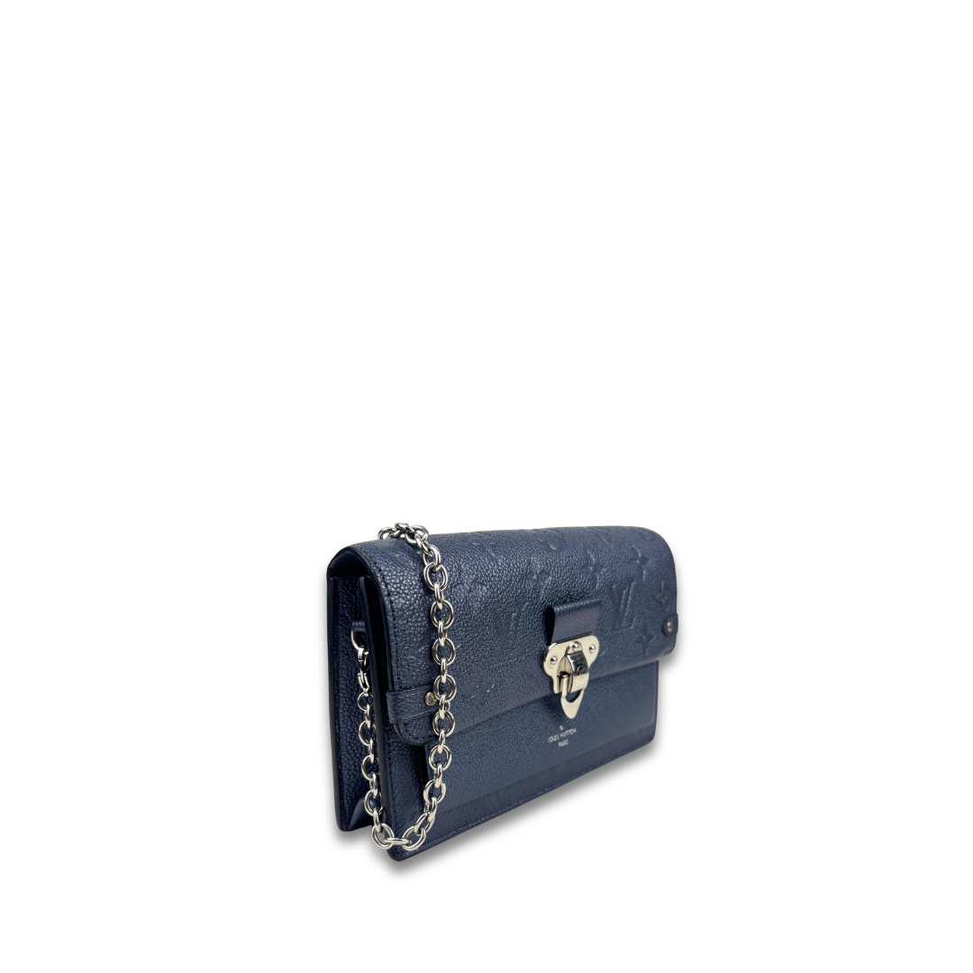 Louis Vuitton Metallic Blue Empreinte Vavin Chain Wallet