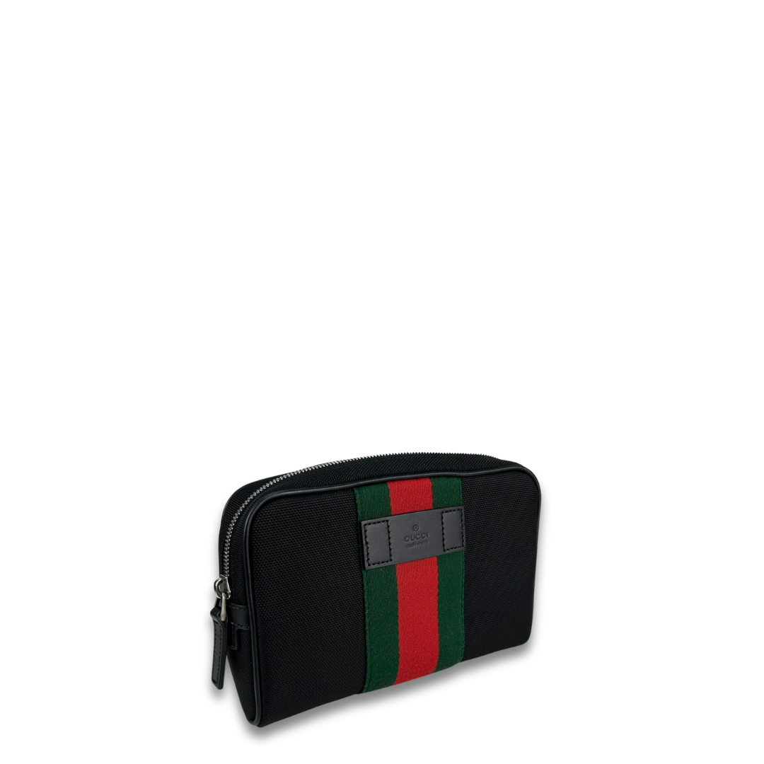 Gucci Black Techno Canvas Web Belt Bag