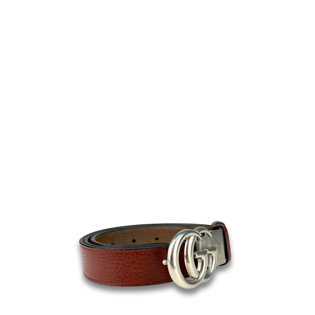 Gucci Marmont Burgundy Reversible Belt - Size 90