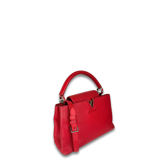 Louis Vuitton Red Taurillon Capucines PM