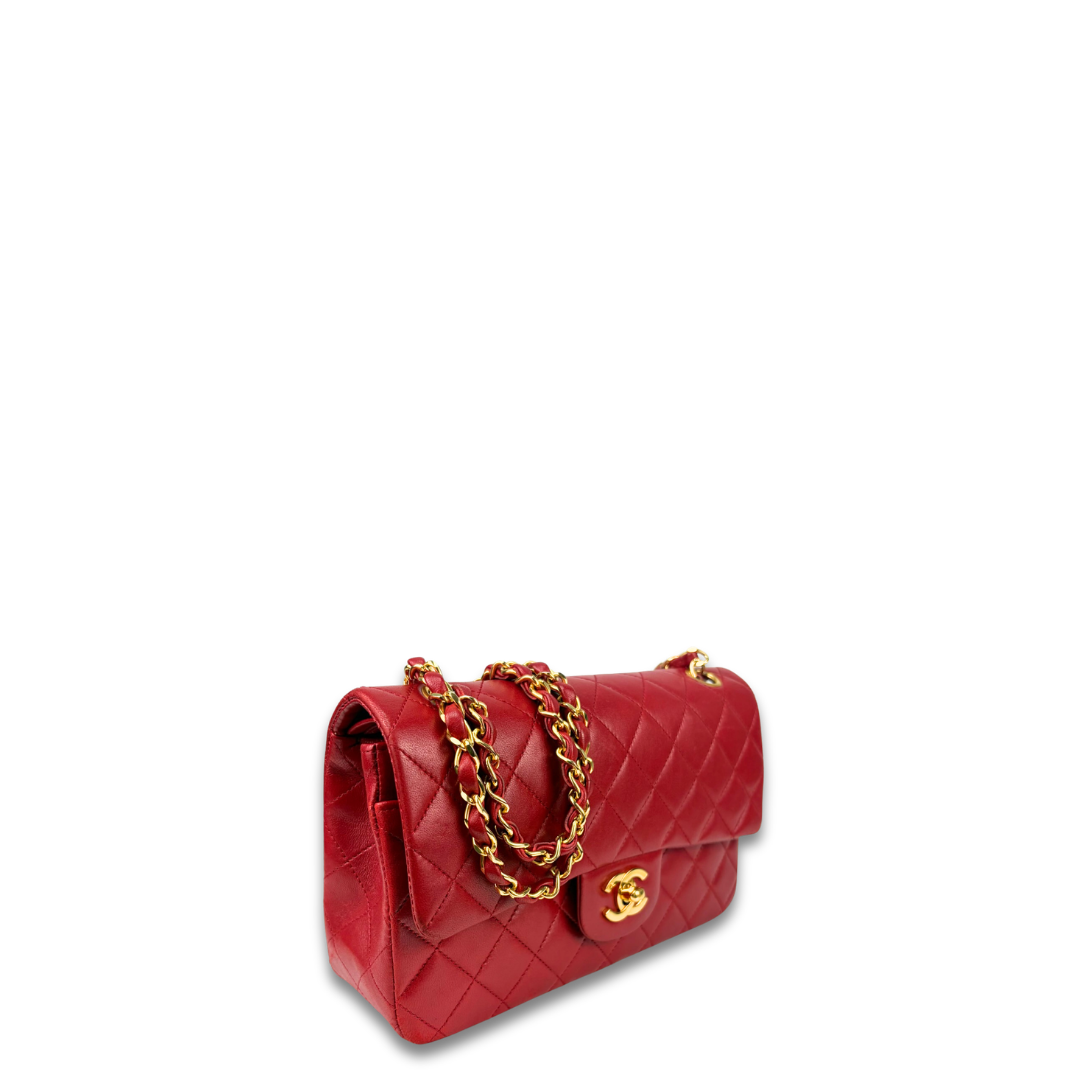 Chanel Red Classic Small Double Flap