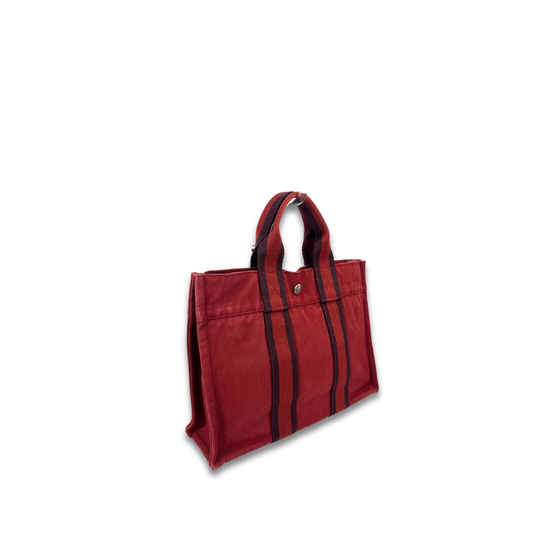 Hermès Red Canvas Fourre Tout PM