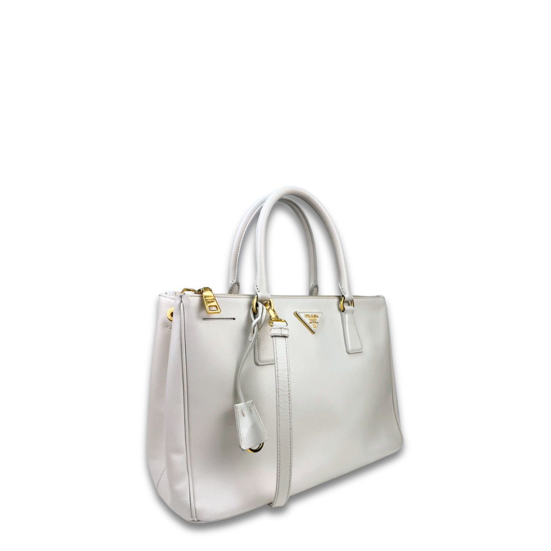 Prada Medium White Galleria Tote