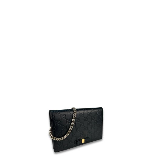 Gucci Guccissima Signature Bow Chain Wallet