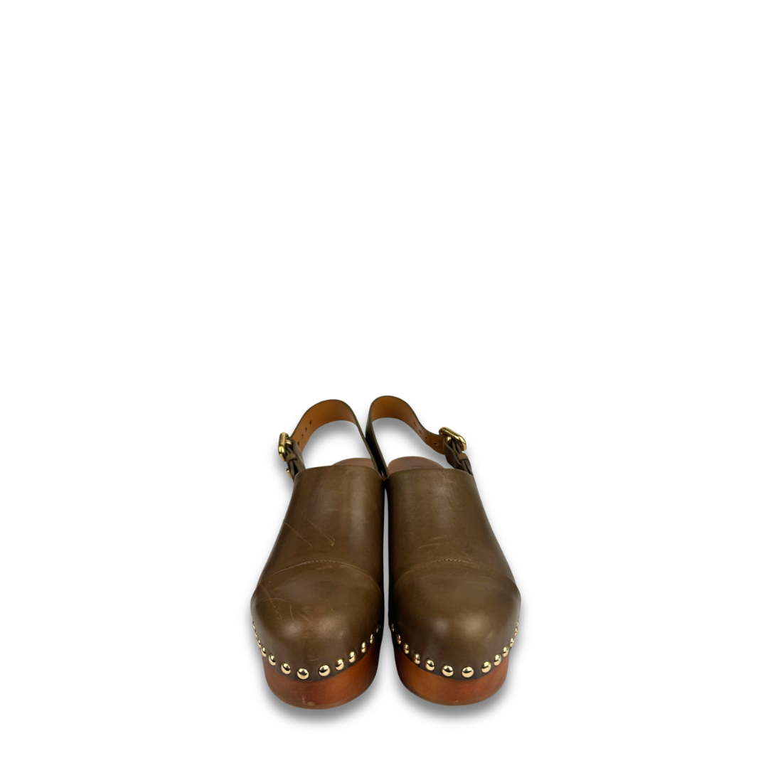 Chloe 80mm Jeannette Studded Clogs - Size 37